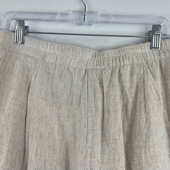 Mable Cream Linen Blend Wide Leg Pleated Pants Women's Large Minimalist Coastal - Picture 4 of 15